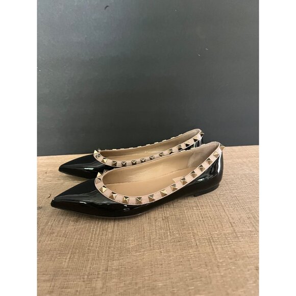 Valentino Garavani black Patent leather Rockstud Ballet Flats size 35 - Picture 2 of 11